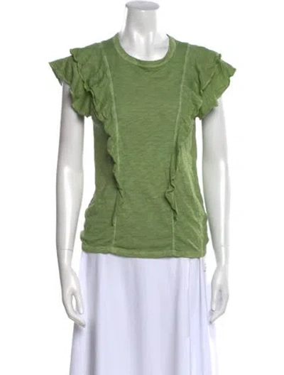 Pre-owned Veronica Beard Crew Neck Short Sleeve T-shirt In Green