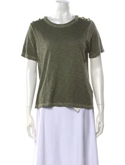 Pre-owned Veronica Beard Crew Neck Short Sleeve T-shirt In Green