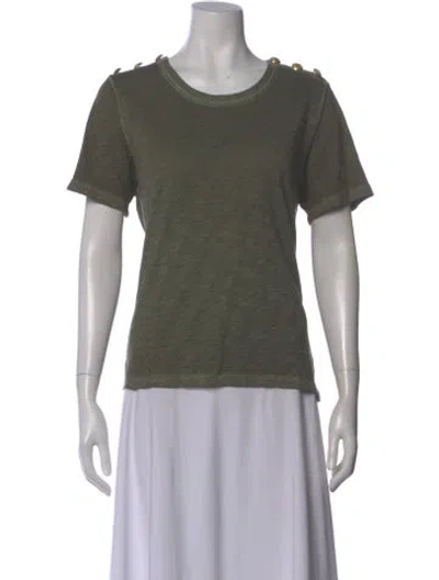 Pre-owned Veronica Beard Crew Neck Short Sleeve T-shirt In Green