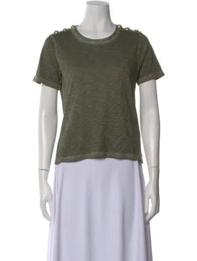 Pre-owned Veronica Beard Crew Neck Short Sleeve T-shirt In Green