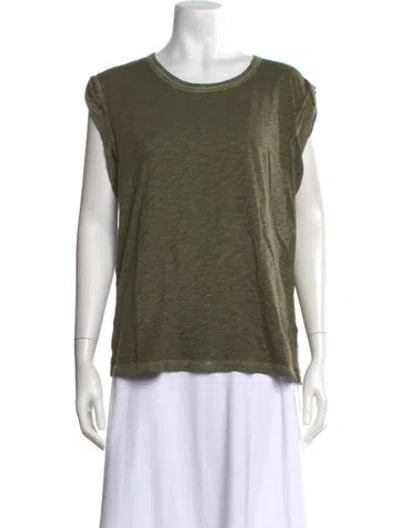 Pre-owned Veronica Beard Crew Neck Short Sleeve T-shirt In Green