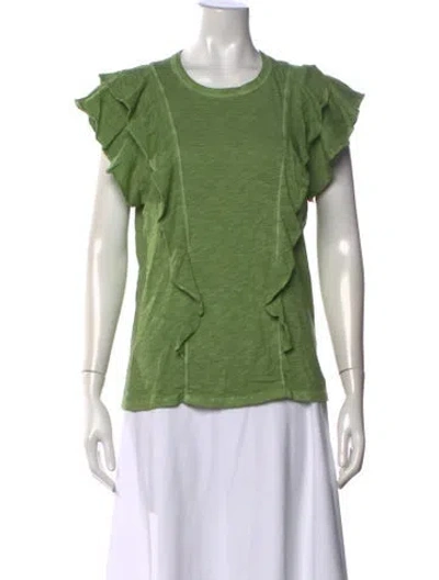 Pre-owned Veronica Beard Crew Neck Short Sleeve T-shirt In Green