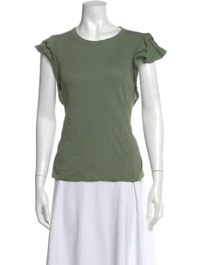 Pre-owned Veronica Beard Crew Neck Short Sleeve T-shirt In Green