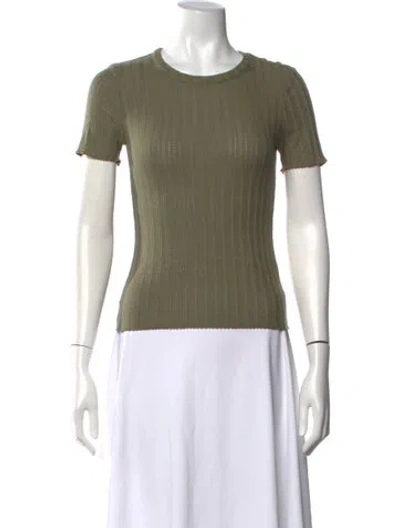 Pre-owned Veronica Beard Crew Neck Short Sleeve T-shirt In Green