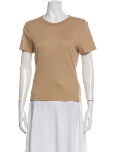 Pre-owned Veronica Beard Crew Neck Short Sleeve T-shirt In Neutral