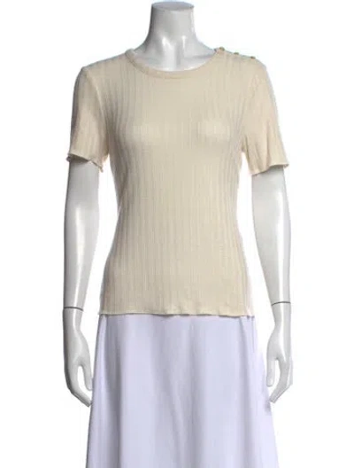 Pre-owned Veronica Beard Crew Neck Short Sleeve T-shirt In Neutral
