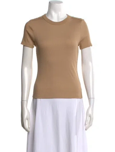 Pre-owned Veronica Beard Crew Neck Short Sleeve T-shirt In Neutral