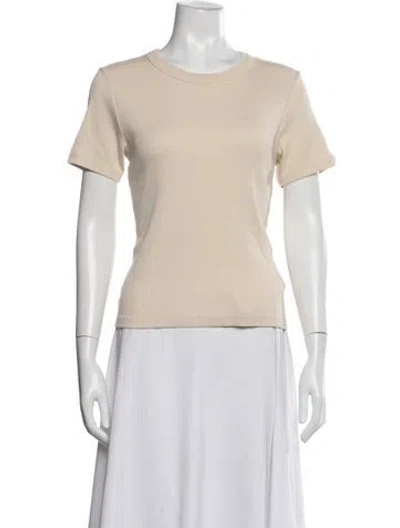 Pre-owned Veronica Beard Crew Neck Short Sleeve T-shirt In Neutrals