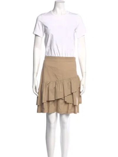 Pre-owned Veronica Beard Crew Neck Short Sleeve T-shirt In Neutrals/white