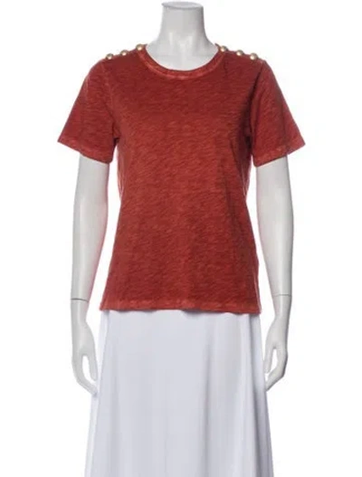 Pre-owned Veronica Beard Crew Neck Short Sleeve T-shirt In Orange