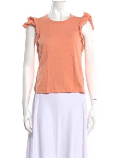 Pre-owned Veronica Beard Crew Neck Short Sleeve T-shirt In Orange