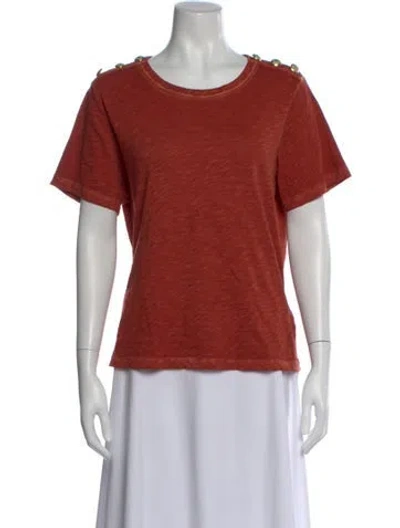 Pre-owned Veronica Beard Crew Neck Short Sleeve T-shirt In Orange