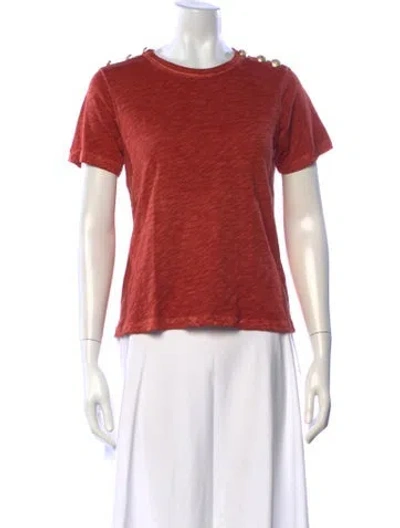 Pre-owned Veronica Beard Crew Neck Short Sleeve T-shirt In Orange