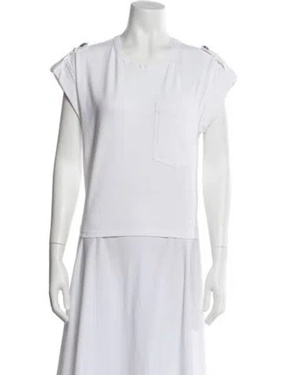 Pre-owned Veronica Beard Crew Neck Short Sleeve T-shirt In White