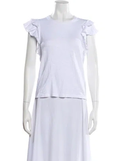 Pre-owned Veronica Beard Crew Neck Short Sleeve T-shirt In White