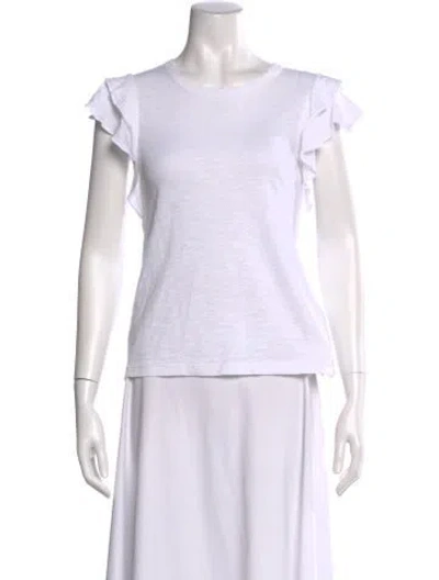 Pre-owned Veronica Beard Crew Neck Short Sleeve T-shirt In White