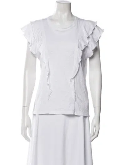 Pre-owned Veronica Beard Crew Neck Short Sleeve T-shirt In White