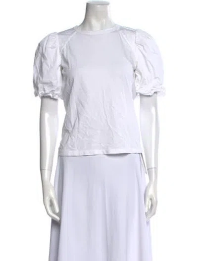 Pre-owned Veronica Beard Crew Neck Short Sleeve T-shirt In White