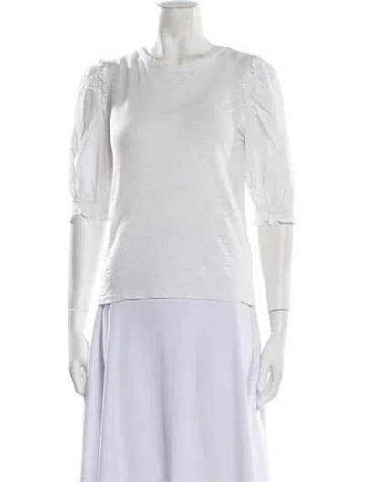 Pre-owned Veronica Beard Crew Neck Short Sleeve T-shirt In White