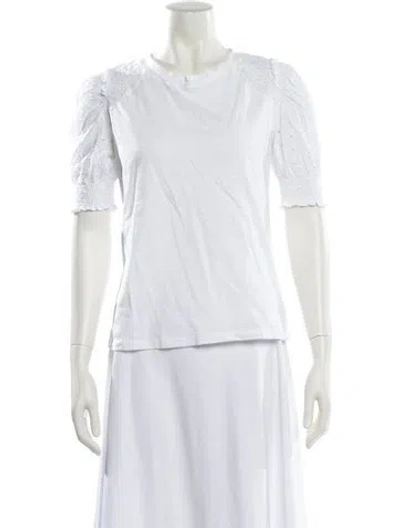 Pre-owned Veronica Beard Crew Neck Short Sleeve T-shirt In White