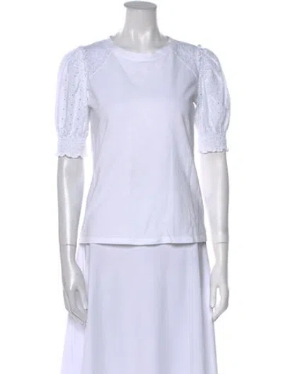 Pre-owned Veronica Beard Crew Neck Short Sleeve T-shirt In White