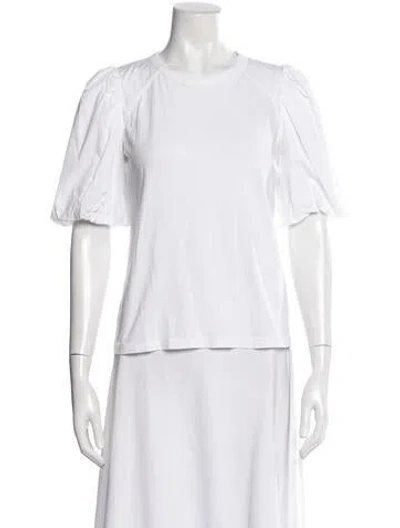 Pre-owned Veronica Beard Crew Neck Short Sleeve T-shirt In White