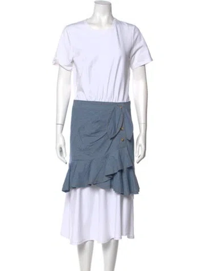 Pre-owned Veronica Beard Crew Neck Short Sleeve T-shirt In White