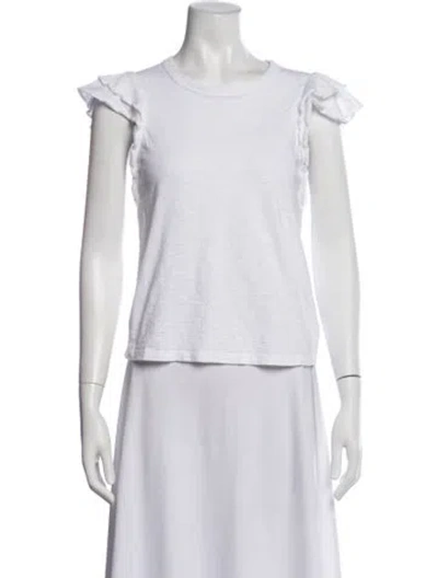 Pre-owned Veronica Beard Crew Neck Short Sleeve T-shirt In White