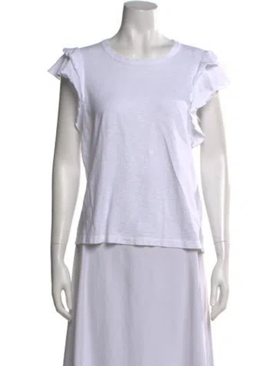 Pre-owned Veronica Beard Crew Neck Short Sleeve T-shirt In White