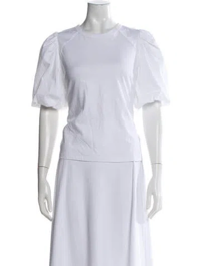 Pre-owned Veronica Beard Crew Neck Short Sleeve T-shirt In White