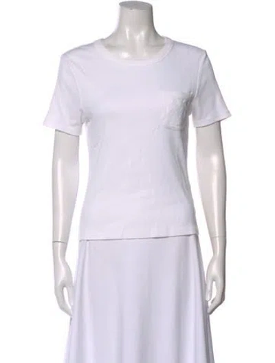Pre-owned Veronica Beard Crew Neck Short Sleeve T-shirt In White