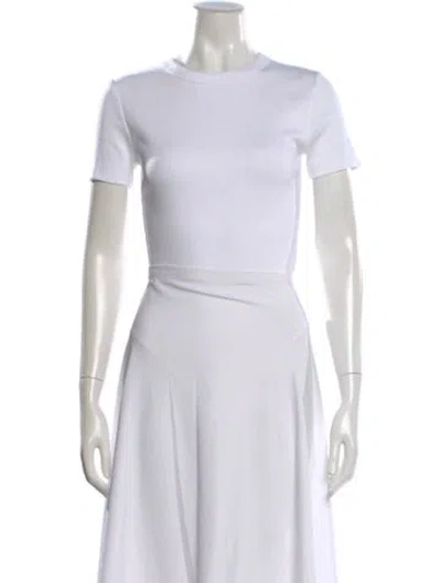 Pre-owned Veronica Beard Crew Neck Short Sleeve T-shirt In White