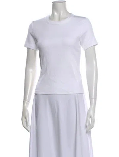 Pre-owned Veronica Beard Crew Neck Short Sleeve T-shirt In White