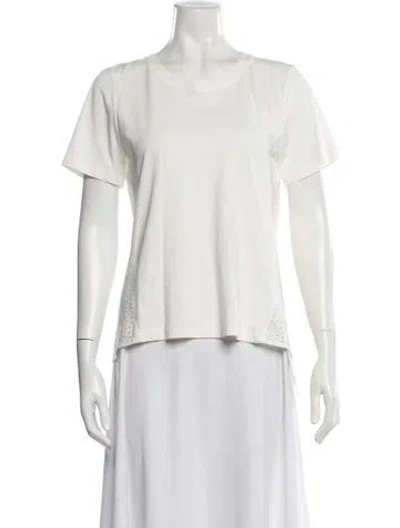 Pre-owned Veronica Beard Crew Neck Short Sleeve T-shirt In White