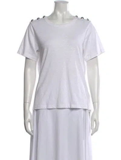 Pre-owned Veronica Beard Crew Neck Short Sleeve T-shirt In White