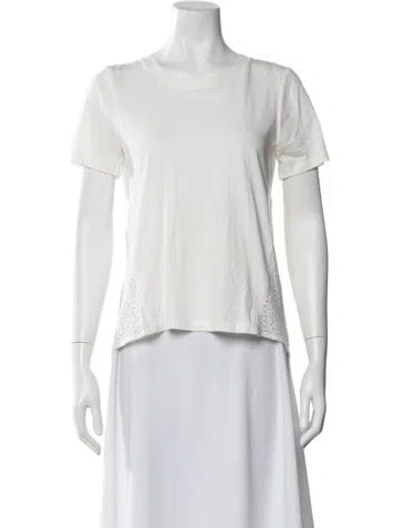 Pre-owned Veronica Beard Crew Neck Short Sleeve T-shirt In White