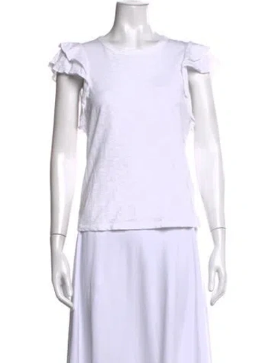 Pre-owned Veronica Beard Crew Neck Short Sleeve T-shirt In White
