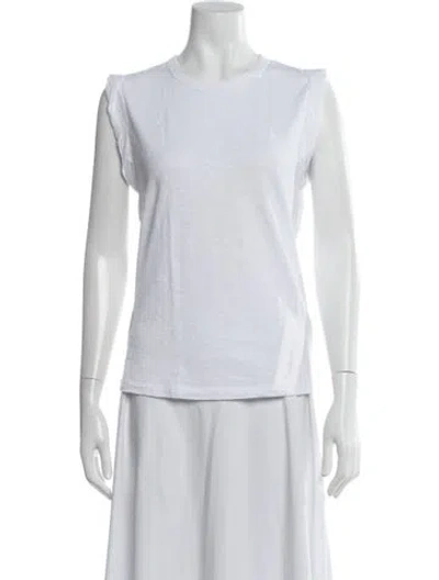 Pre-owned Veronica Beard Crew Neck Short Sleeve T-shirt In White