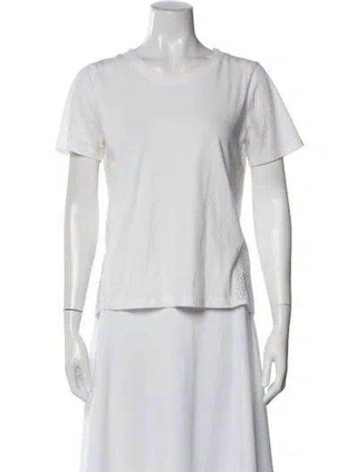 Pre-owned Veronica Beard Crew Neck Short Sleeve T-shirt In White