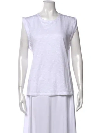 Pre-owned Veronica Beard Crew Neck Short Sleeve T-shirt In White