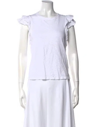 Pre-owned Veronica Beard Crew Neck Short Sleeve T-shirt In White