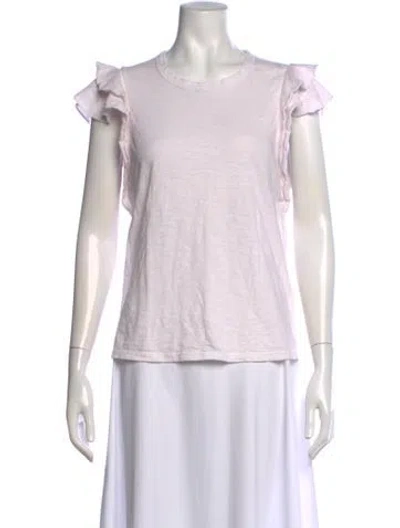 Pre-owned Veronica Beard Crew Neck Short Sleeve T-shirt In White
