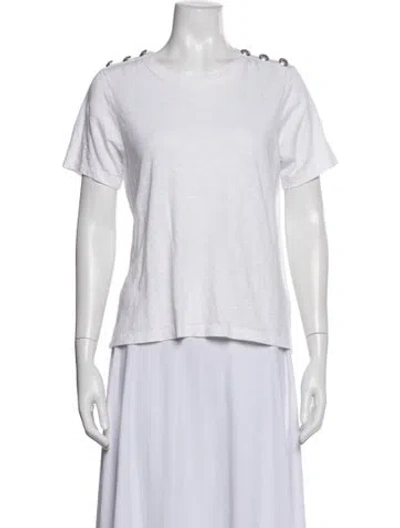 Pre-owned Veronica Beard Crew Neck Short Sleeve T-shirt In White