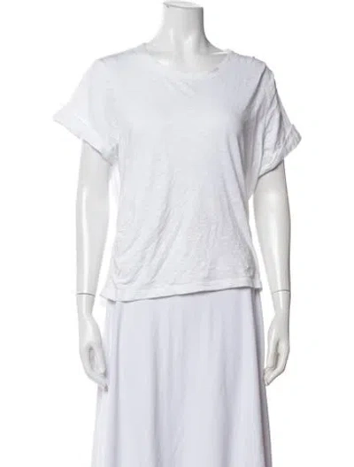 Pre-owned Veronica Beard Crew Neck Short Sleeve T-shirt In White