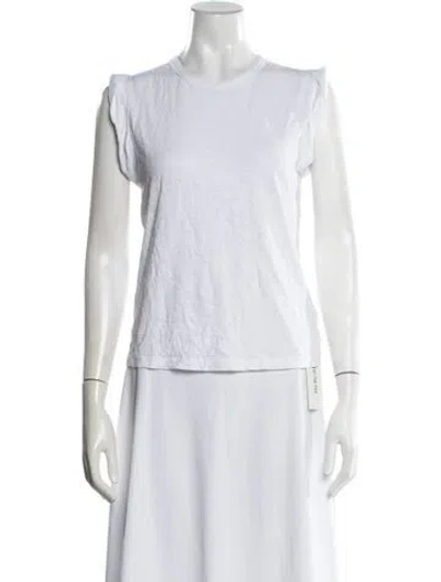 Pre-owned Veronica Beard Crew Neck Short Sleeve T-shirt In White