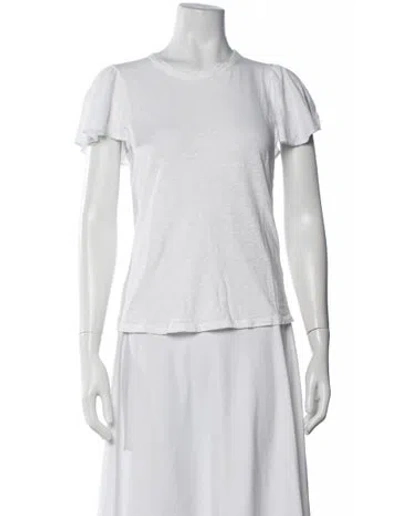 Pre-owned Veronica Beard Crew Neck Short Sleeve T-shirt In White
