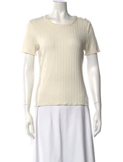 Pre-owned Veronica Beard Crew Neck Short Sleeve T-shirt In White