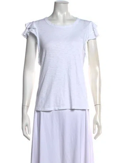 Pre-owned Veronica Beard Crew Neck Short Sleeve T-shirt In White
