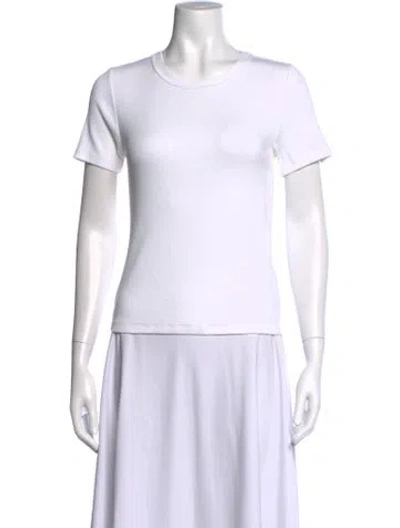 Pre-owned Veronica Beard Crew Neck Short Sleeve T-shirt In White
