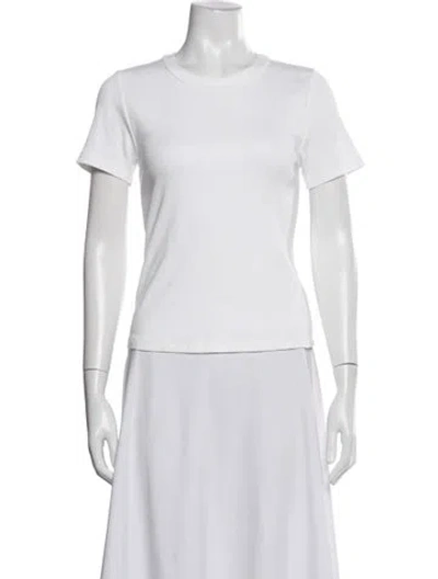 Pre-owned Veronica Beard Crew Neck Short Sleeve T-shirt In White